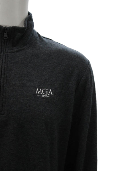 Vineyard Vines Mens Pullover Sweater Gray Mock Neck Pima Cotton Size L