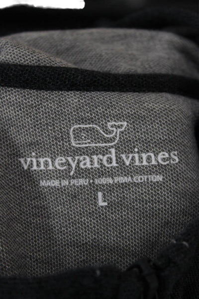 Vineyard Vines Mens Pullover Sweater Gray Mock Neck Pima Cotton Size L