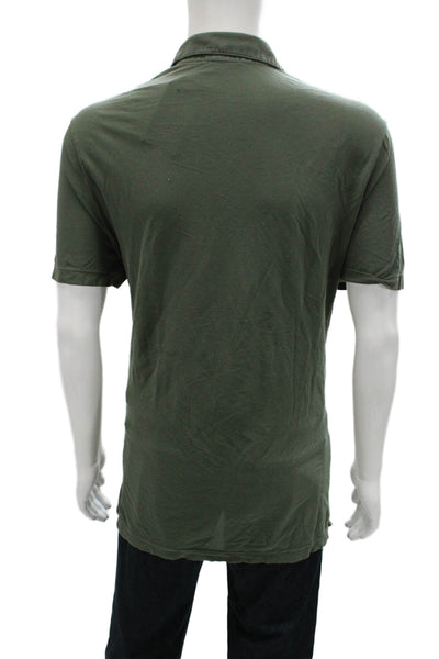 Standard James Perse Mens Polo Shirt Green Short Sleeve Cotton Size 3