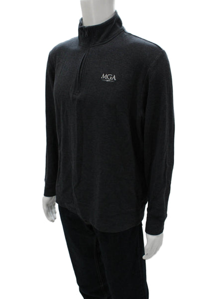 Vineyard Vines Mens Pullover Sweater Gray Mock Neck Cotton Long Sleeve Size L