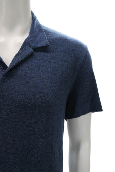 Theory Mens Polo Blue Collared Short Sleeve 80% Modal 20% Polyester Size XL
