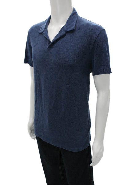 Theory Mens Polo Blue Collared Short Sleeve 80% Modal 20% Polyester Size XL