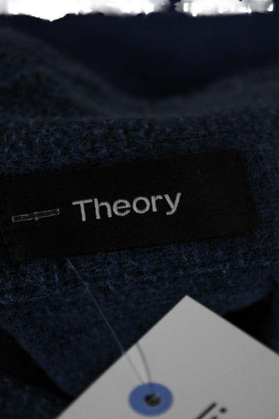 Theory Mens Polo Blue Collared Short Sleeve 80% Modal 20% Polyester Size XL
