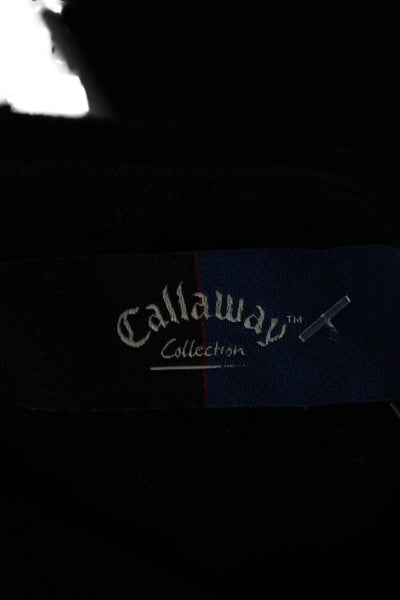 Callaway Mens Pullover Sweater Black V Neck Wool Silk Cashmere Size L