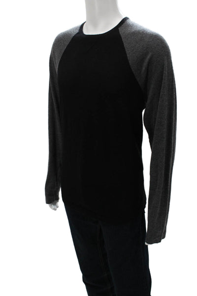 Neiman Marcus Mens Cashmere Crewneck Pullover Sweater Black Long Sleeve Size XL