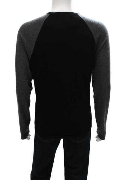 Neiman Marcus Mens Cashmere Crewneck Pullover Sweater Black Long Sleeve Size XL