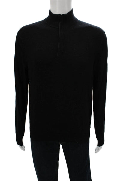 Michael Kors Mens Pullover Sweater Black Viscose Mock Neck Long Sleeve Size L