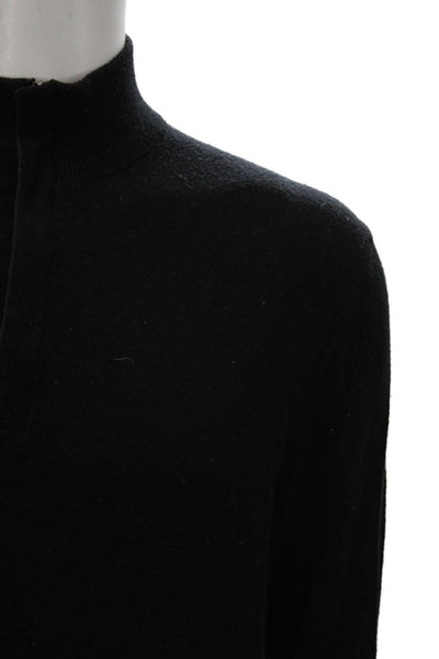 Michael Kors Mens Pullover Sweater Black Viscose Mock Neck Long Sleeve Size L
