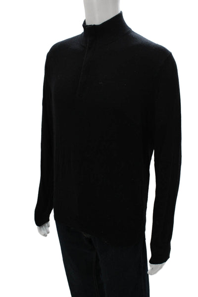 Michael Kors Mens Pullover Sweater Black Viscose Mock Neck Long Sleeve Size L