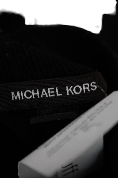 Michael Kors Mens Pullover Sweater Black Viscose Mock Neck Long Sleeve Size L