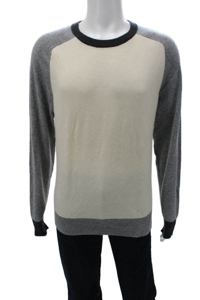 Vince Mens Pullover Sweater Multicolor Cashmere Crew Neck Long Sleeve Size XL