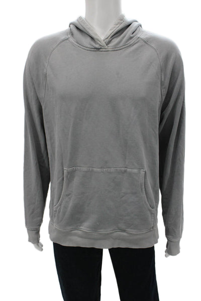 Paige Mens Pullover Hoodie Gray 100% Cotton Round Neck Long Sleeve Size L