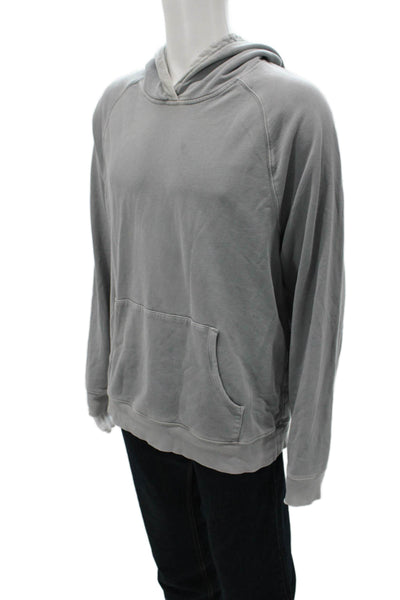 Paige Mens Pullover Hoodie Gray 100% Cotton Round Neck Long Sleeve Size L