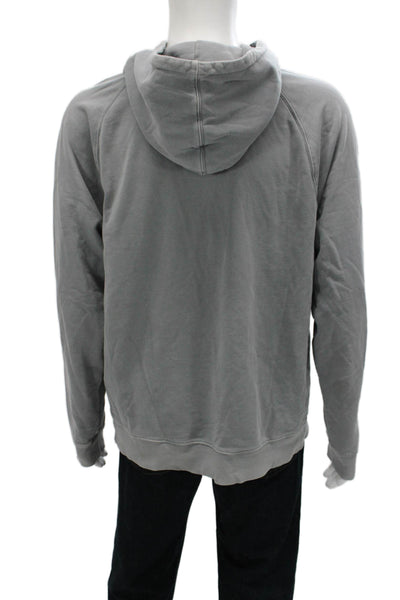 Paige Mens Pullover Hoodie Gray 100% Cotton Round Neck Long Sleeve Size L