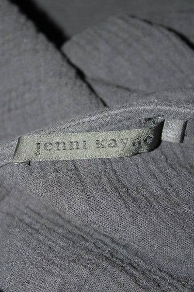 Jenni Kayne Womens Black T-Shirt Dress V-Neck Short Sleeve 100% Cotton Size M