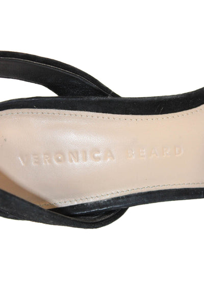 Veronica Beard Womens Suede Platform Ankle Strap Heels Black Size 5 Medium