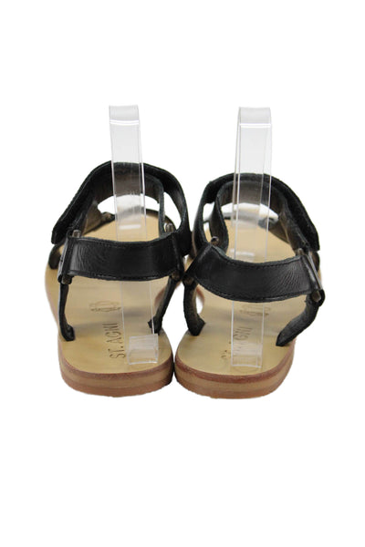 St. Agni Womens Leather Hiking Slingbacks Sandals Black Size 35 5