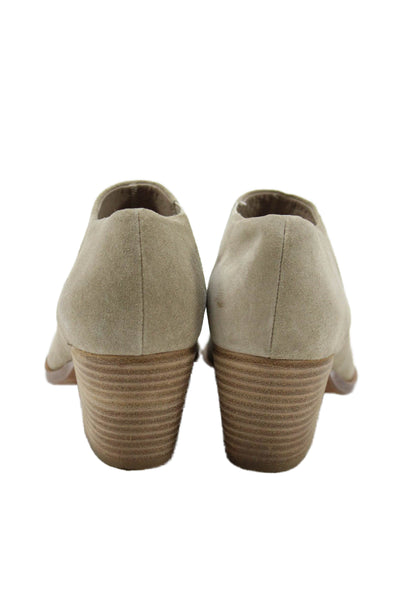 Vince Womens Suede Pointed Toe Slide On Ankle Boots Beige Size 6 Medium