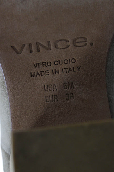 Vince Womens Suede Pointed Toe Slide On Ankle Boots Beige Size 6 Medium
