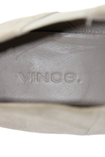 Vince Womens Suede Pointed Toe Slide On Ankle Boots Beige Size 6 Medium