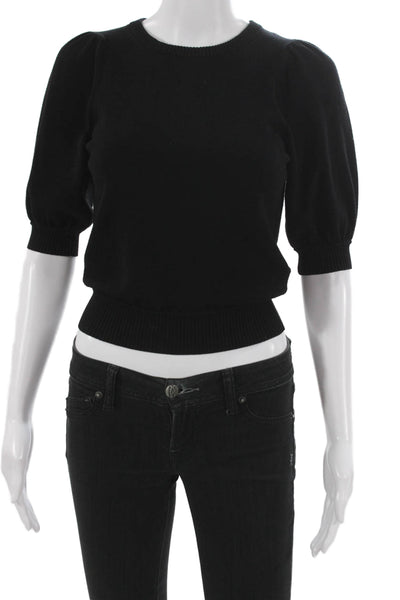 Lini Womens Basic Black Crew Neck Short Sleeve T-Shirt Size XS
