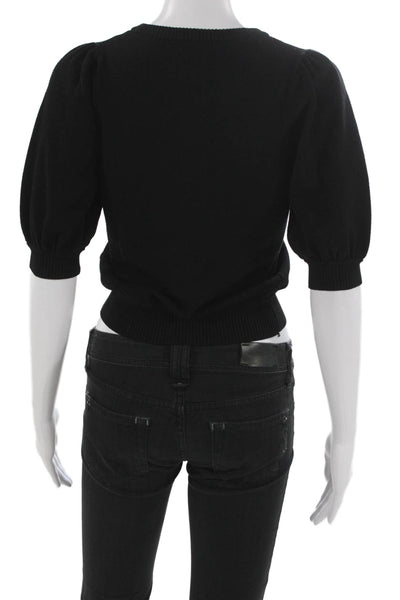 Lini Womens Basic Black Crew Neck Short Sleeve T-Shirt Size XS