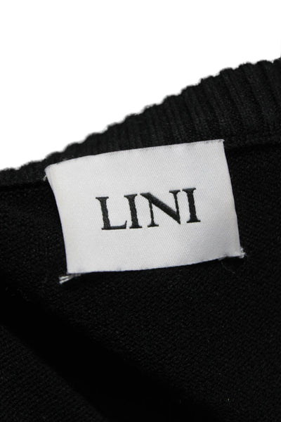 Lini Womens Basic Black Crew Neck Short Sleeve T-Shirt Size XS