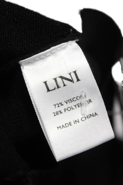 Lini Womens Basic Black Crew Neck Short Sleeve T-Shirt Size XS