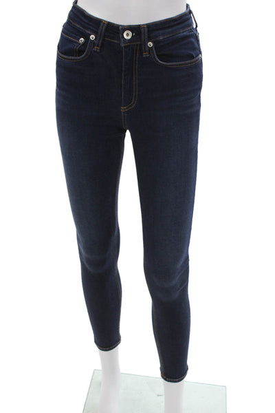 Zara Women Skinny Jeans High Rise Blue Cotton Blend Size 2
