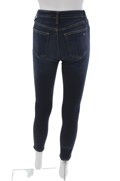 Zara Women Skinny Jeans High Rise Blue Cotton Blend Size 2