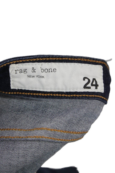 Rag & Bone Womens Skinny Jeans Blue High Rise Cotton Blend Size 24