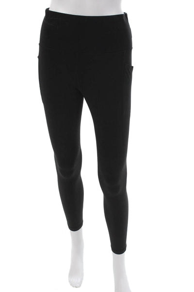 Athleta Women Ankle Leggings Black Nylon Lycra Sports Size M