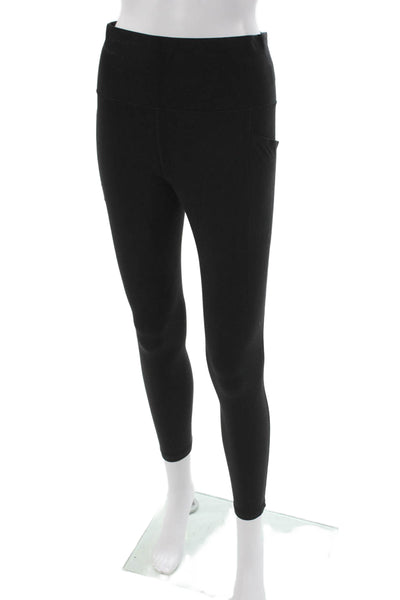 Athleta Women Ankle Leggings Black Nylon Lycra Sports Size M