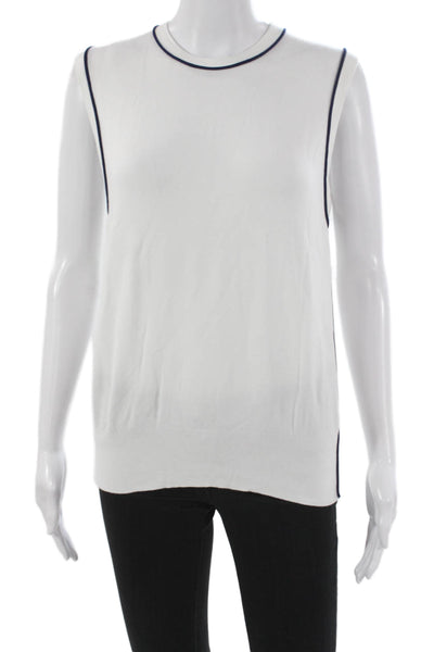 Zara Women Basic Sleeveless Tank White Crew Neck Size XL