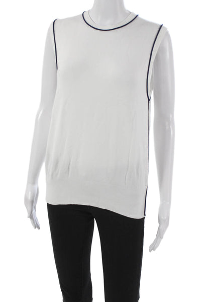 Zara Women Basic Sleeveless Tank White Crew Neck Size XL