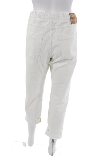 One Teaspoon Womens White High Rise Jogger Pants Drawstring Cotton Size S