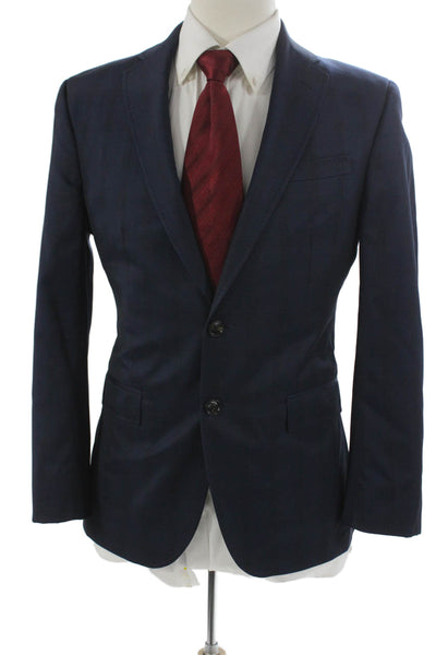 Ted Baker London Mens Wool Plaid Blazer Blue Size 38
