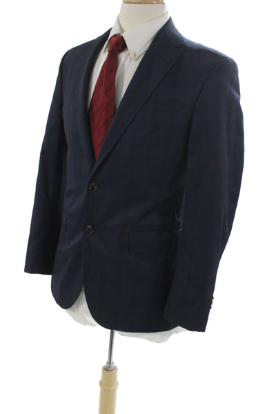 Ted Baker London Mens Wool Plaid Blazer Blue Size 38