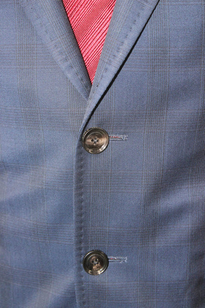 Ted Baker London Mens Wool Plaid Blazer Blue Size 38