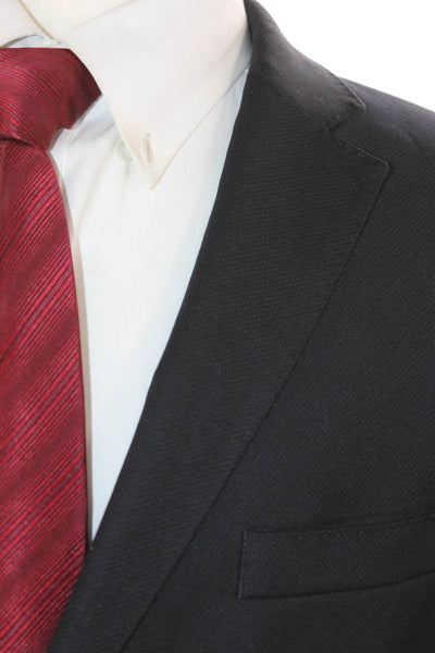 Boss Hugo Boss Mens 2 Piece Suit Jacket Black Virgin Wool Solid Size 42