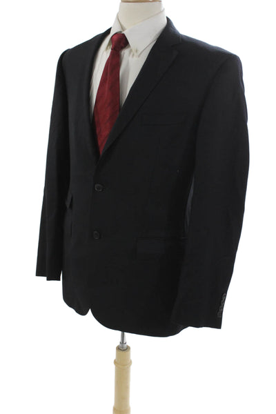 Boss Hugo Boss Mens 2 Piece Suit Jacket Black Virgin Wool Solid Size 42