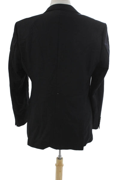 Boss Hugo Boss Mens 2 Piece Suit Jacket Black Virgin Wool Solid Size 42