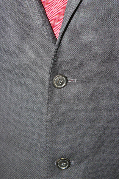 Boss Hugo Boss Mens 2 Piece Suit Jacket Black Virgin Wool Solid Size 42