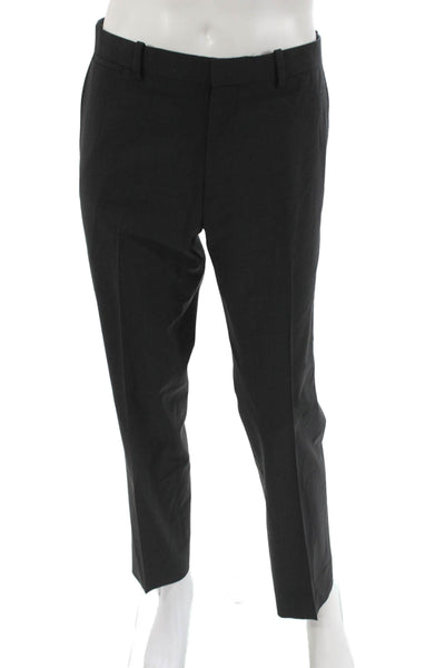 Theory Mens Dress Pants Black Virgin Wool Zip 32 Inseam Size 34