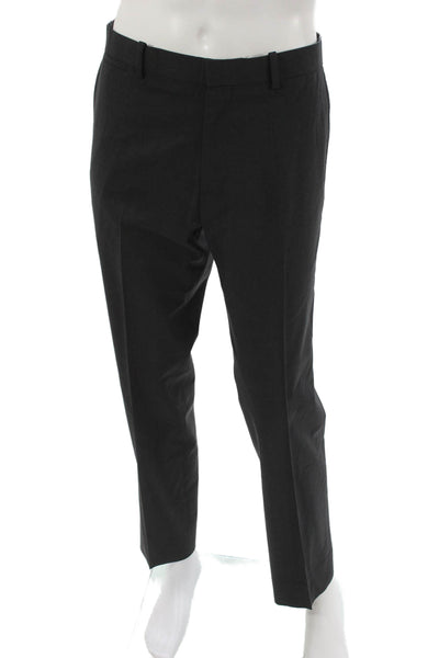 Theory Mens Dress Pants Black Virgin Wool Zip 32 Inseam Size 34