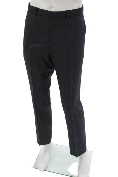 Theory Mens Dress Pants Gray Wool Silk Zip 30 Inseam Size 34