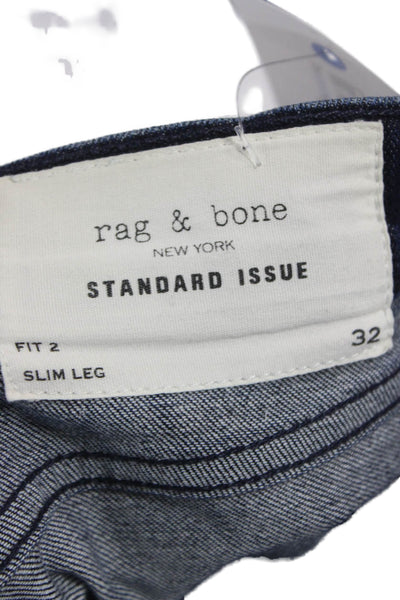 Rag & Bone Mens Straight Jeans Blue Cotton Blend Button Size 32