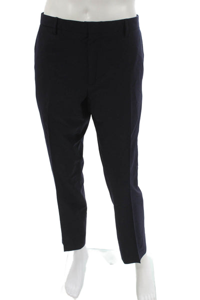 Burberry London Mens Dress Pants Blue Wool Zip Solid Size 54
