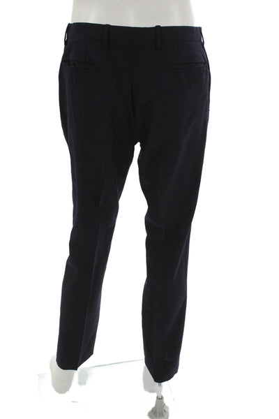 Burberry London Mens Dress Pants Blue Wool Zip Solid Size 54
