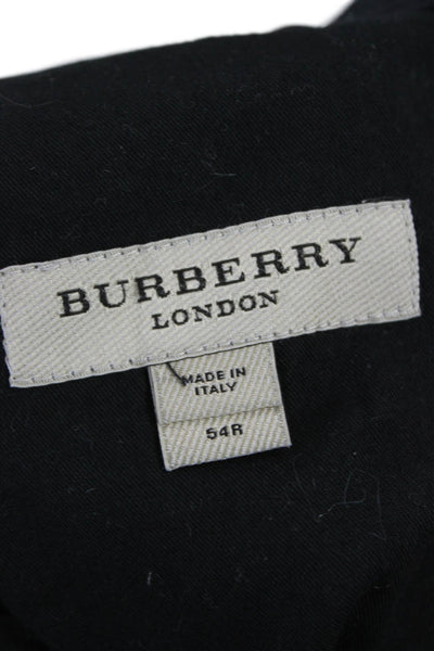 Burberry London Mens Dress Pants Blue Wool Zip Solid Size 54
